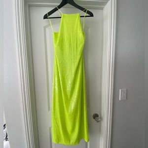 Zara Chartreuse Green Sequin Dress